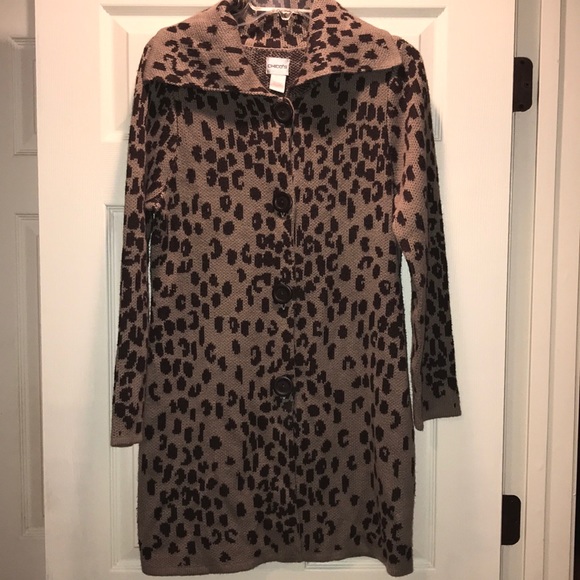 Chico's Sweaters - Chico’s Leopard Print Duster Cardigan